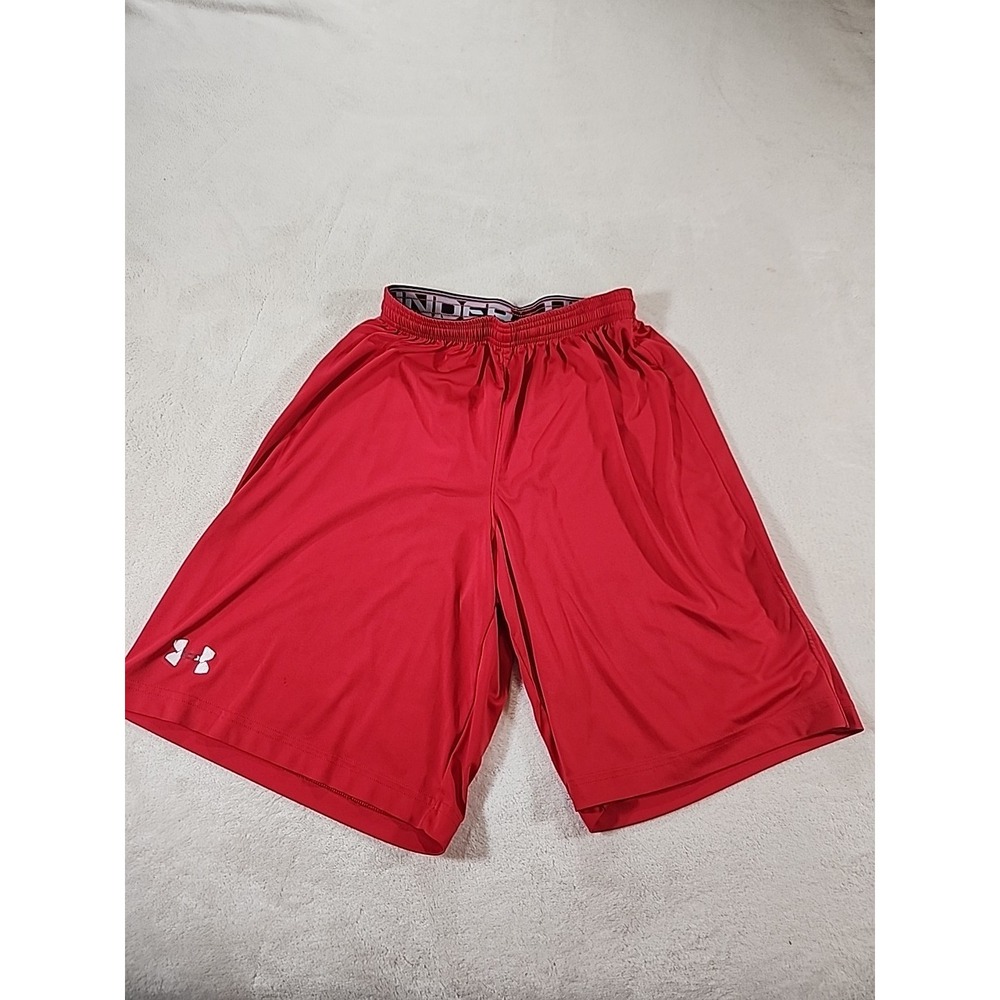 Youth Under Armour Shorts Size Small Red Basketball Sports Athletic Free Flowing